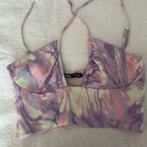 Zara Purple Pink Camisole Crop Top